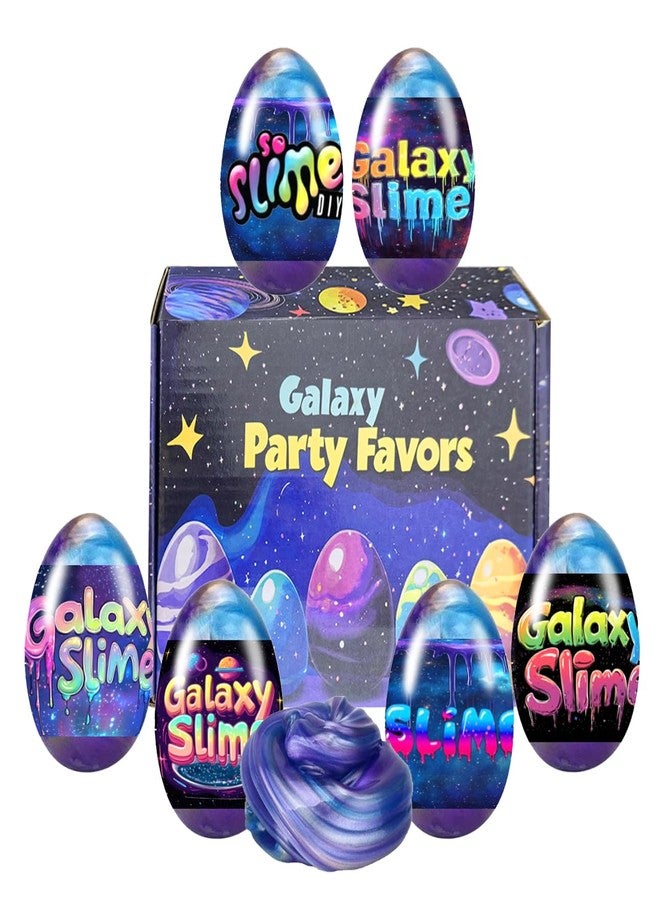 Cherislpy 6 Pcs Easter Galaxy Slime Eggs Stress Relief Toys for Kids Boys Girls Easter Basket Stuffers Eggs Fillers Party Favors Gifts - Image 2